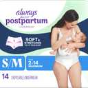 Always Discreet Postpartum and Adult Incontinence Underwear for Women, Small/Medium, Maximum Protection, 14 Count