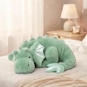 Large 36in Cute Dragon Stuffed Animals Plush Toy,Soft Green Pterosaur Plushie Giant Fuzzy Dinosaur Pillow Plushies with Wings Cuddly for Friends Family Member