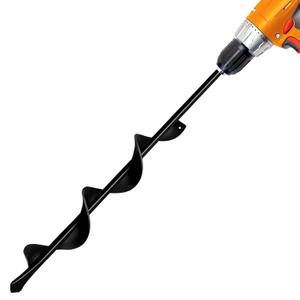 1.7"x15" Garden Auger Drill Bit for Planting Solid Shaft Bulb Auger, Heavy Duty Garden Spiral Drill Bit for Auger Post Hole Digger, 3/8 Hex Drive Drill