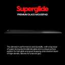 Pulsar - Superglide Premium Glass Mouse Pad XXL ALUMINO-Silicate Glass Surface Anti-Slip Fully Molded high-Density Silicone Rubber 38.5in x 16.5in (XXL, Black), 16.5L x 38.5W inches