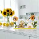 Smile Summer Indoor Decorations Wooden Decor, Sunflower Gnome, Sign for Home Tabletop Centerpiece Mantel Shelf Fireplace