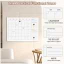 DOLLAR BOSS Magnetic White Board Calendar 24''x 18'', Monthly Dry Erase Planner for Wall with White Wood Style Frame for Office, School, Dorm, Home Decor