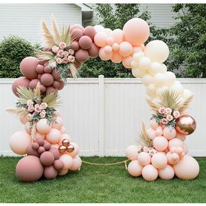 Dusty Pink Balloon Garland Arch Kit - Double Stuffed Dusty Rose, Mauve & Light Pink Balloons for Baby Shower, Birthday, Bridal Shower Decor