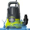 Portable Sump Pump 1 HP Submersible Water Draining Pump 4500 GPH Clean/Dirty Electric Water Transfer Pumps with Adapters for Pool Basement Garden Spa Hot Tub Pond Flood Yard Water Tank