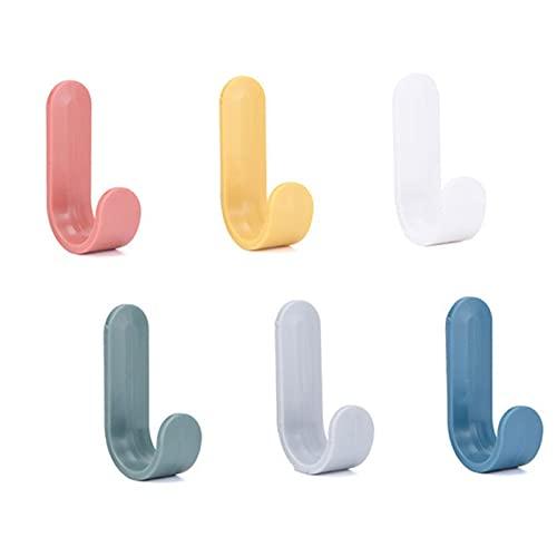 Ducige Adhesive Hooks Utility Wall Hooks Key Hooks for Wall Decorative Key Holder Rack Self Adhesive Wall Hooks for Towels, Hats, Shower, Kitchen, Living Room, Office(6 Pcs)
