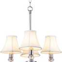 Wellmet Chandelier Shades, ONLY FOR CANDELABRA BULBS, Clip-on Fitter Lamp Shades, 3" X 6" X 5", 6 pcs Set
