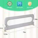 Folding Bed Rail for Toddlers,Baby Bed Rail Guard with Reinforced Anchor Safety System,Fit Bunk,Full Size,Queen,King,Twin(Grey,71"x23.6")