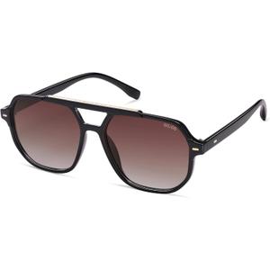 SOJOS Retro Trendy Aviator Polarized Sunglasses Men Women Vintage 70s Square Stylish Frame Sun Glasses SJ2283 (Black/Dark Brown Grading)