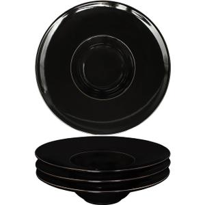Ceramics Rimmed Soup Bowls 8.6 oz, Black 11 inch Exquisite small soup plate Set of 4, Pasta plates With Rim is the best choice for hotels, kitchens, fine restaurants and gourmets