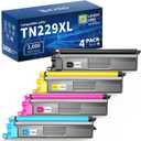 TN229XL Compatible Toner Cartridges Replacement for Brother TN229 TN229XL TN-229XL TN229 XL Work for MFC-L3780CDW MFC-L3720CDW HL-L3280CDW HL-L3220CDW HL-L3300CDW (Black,Cyan,Magenta,Yellow,4 Pack)