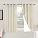H.VERSAILTEX 100% Blackout Curtains for Bedroom Thermal Insulated Linen Textured Curtains Heat and Full Light Blocking Drapes Living Room Curtains 2 Panel Sets, Bleached Sand, 52x54 Inch