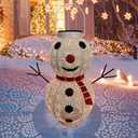 Christmas Snowman Solar Lantern Decorations - Snowman Solar Hanging Large Lantern Outdoor Waterproof, Metal Solar Powered Warm White LED Decor Lights for Outside Garden Yard Porch (1 Pack White)