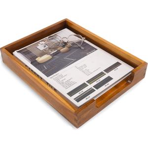 KOLWOVEN Wood Letter Tray -Load Documents Tray for Office Desktop Organizer - Desk Magazine, File, Folder, Paper Holder - Paper Document File Tray Front Drak Brown