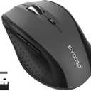 E-YOOSO Wireless Mouse for Laptop, Portable Optical Computer Mouse, 6 Buttons, Cordless 2.4GHz with USB Receiver, 5-Level 4800 DPI, 18 Months Battery Life, for PC, Chromebook, Windows, Mac (Gray)