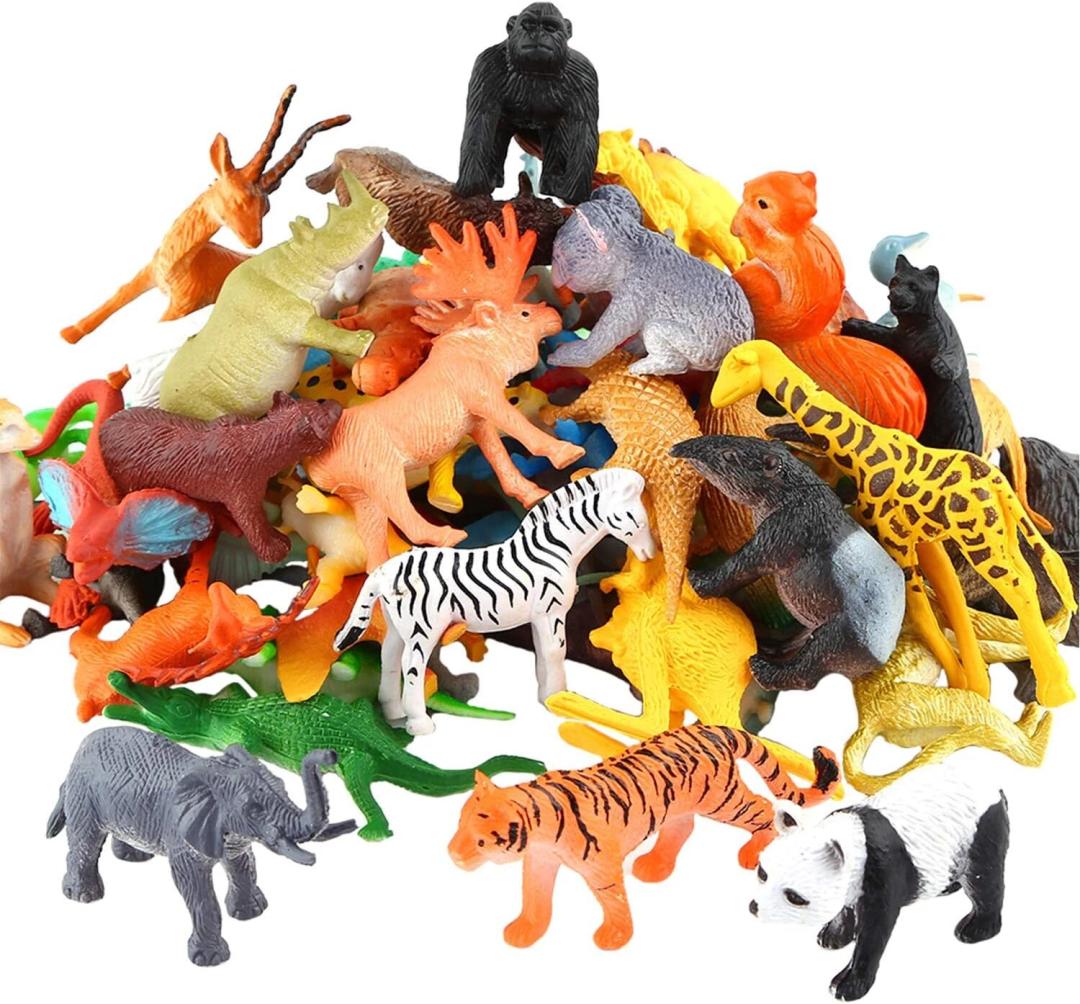 Safari Animals Figures Toys, Realistic Wild Zoo Animal Figurines, Plastic African Jungle Animals Playset for Kids Toddlers, 21Pcs Safari Toys Birthday Gifts for Boys Girls