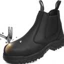 Slip on Work Boots for Men Women Composite Toe Comfort Leather Abrasion Slip Resistant Sole Safety Chelsea, 12