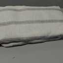 DriftAway Farmhouse Linen Blend Blackout Curtains 102 Inches Long for Bedroom Vertical Striped Printed Linen Curtains Thermal Insulated Lined Treatments for Living Room 2 Panels W52 x L102 Gray