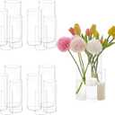 16 Pcs Cylinder Vases Set, 4,6,8,10 Inch Tall Clear Glass Vases for Centerpieces, Modern Floating Candle Holders Vase for Wedding, Table Shelf, Party, Home Decor