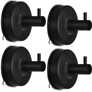 JOMOLA Suction Cup Shower Hooks for Hanging Towel Suction Hook for Inside Shower Stainless Steel Coat Hooks Wall Mounted Kitchen Utensil Stainless Steel, Matte Black, 4PCS