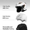 YEMA Open Face Motorcycle Helmets, DOT Approved 3/4 Moped Helmet Dual Visor Quick Release Buckle, Helmets for Adults Motorcycle Men Women Helmets for Moped Scooter Streey (White, M)