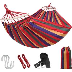 Portable Camping Hammock Lightweight Fabric Hammock for Backpacking, Beach, Patio, Backyard, Outdoor (Red)