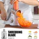 Geedel Rotary Cheese Grater, Kitchen Mandoline Vegetable Slicer with 3 Interchangeable Blades, Easy to Clean Rotary Grater Slicer for Fruit, Vegetables, Nuts (White)
