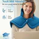 Heating Pad for Neck Shoulders Back, Weighted Heated Wrap, Electric Neck Shoulder Heating Pads 6 Heat Settings 4 Auto-Off,Mothers Day Gifts for Mom, Anniversary Birthday Gifts for Women Men Dad, Blue