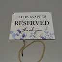 Ryeolo Reserved Row Signs for Wedding, This Row is Reserved Wood Hanging Signs, Reserved Seating Signs, Wedding Reserved Signs for Chairs, 10.2x7.8 Inches (Dusty Blue)