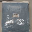 Blue Linen Pleated Curtains 108 Inch Long for Living Room Bedroom 2 Panel Light Filtering Privacy Semi Sheer Window Curtain Modern Farmhouse Coastal Decor Back Tab Clip Rings Drape for Large Window