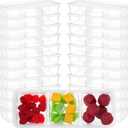 Hushee 25 Pack 17 oz Small Meal Prep Containers with 3 Compartments Snack Containers with Lid Disposable Plastic Bento Box Travel Lunch Food Boxes Stackable for Office Picnic (Clear)