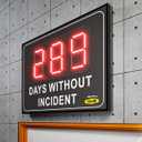 Yellow Safety, Days Without Incident Electric Sign, 20"x27" Safety Scoreboard, Days Without Accident, 20"x26"
