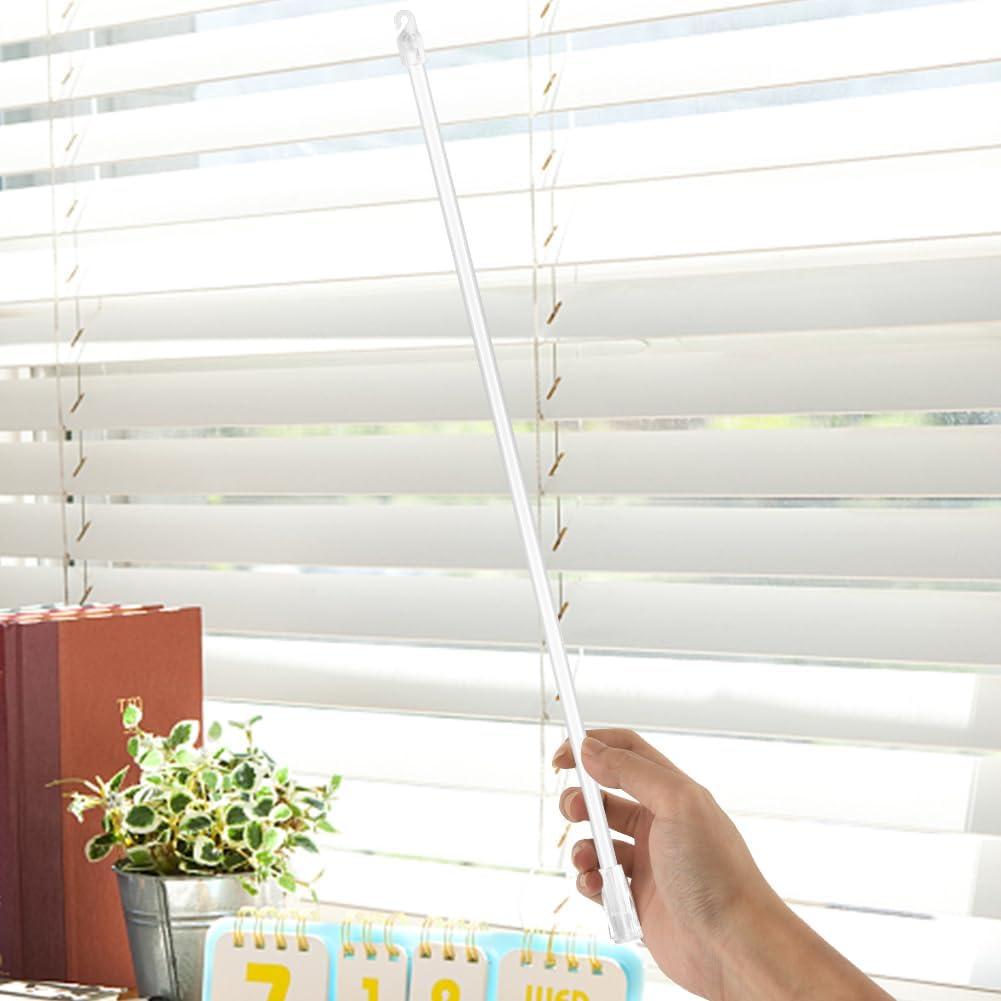 17 Inches 1 Piece Blind Wand, Vertical Blinds Replacement Part, Tilt Wand Replacement, Clear Blind Rod with Hook and Grip, Plastic Blind Opener, Long Window Blind Stick Tilt Rod
