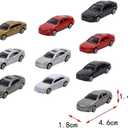 10Pieces HO Scale Model Vehicle Car 1:87 Architecture Model Train