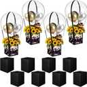 12 Sets Graduation Hot Air Balloon Box Centerpieces for Table Black 6/7 Inch Photo Box with Balloon and Bow Congrats Grad Photo Frame Display for 2026 Graduation Birthday Party Decoration