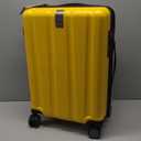 KROSER Hardside Expandable Carry On Luggage with Spinner Wheels & Built-in TSA Lock, Durable Suitcase Rolling Luggage with USB Port, Carry-On 20-Inch Yellow