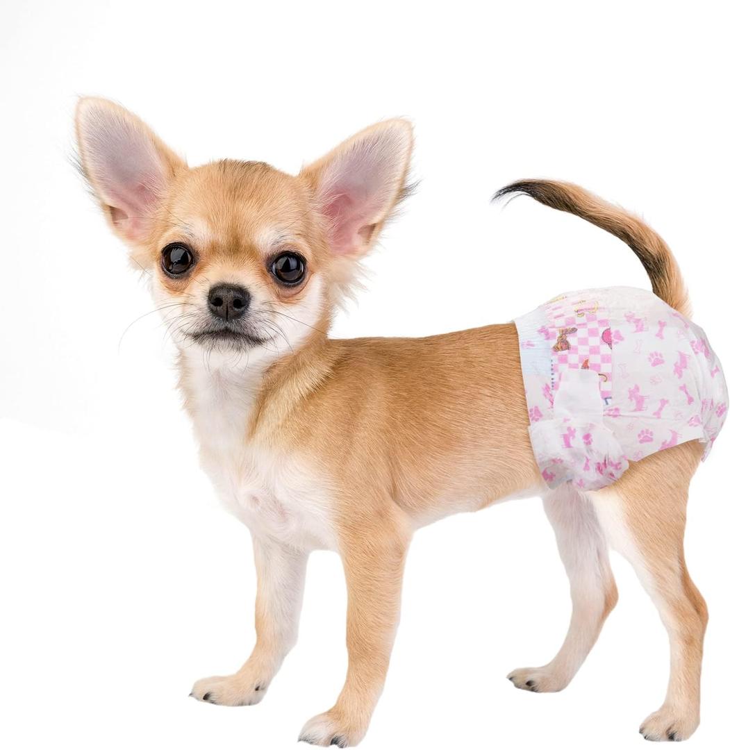 Dono Disposable Dog Diapers Female, Super Absorbent Doggie Diaper, Rapid-Dry Gel Technology Puppy Diapers, Leak-Proof Fit for Cat Doggy in Heat, Excitable Urination, Incontinence, XX-Small