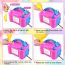 QIPUMP Balloon Pump Electric,110V 600W Balloon Blower Inflator Dual Nozzle Air Pump Balloons Inflator for Decoration, Party, Sport,Gifts:2 Balloon Tying Tools