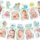 Surfing 1st Birthday Photo Banners Summer Surf First Birthday Party Decorations 2Pcs The Big One Party Banners for Hawaiian Beach Theme 1st Bday Baby Shower Supplies