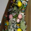 5.7FT Spring Garland with Pastel Eggs, PVC Plastic Material, Green Eucalyptus Leaves and Berries, Decorative for Home, Fireplace, Doorway and Table (Easter-Garland, 5.7ft)