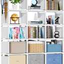 Mavivegue Bookshelf,15 Cube Storage Organizer,Book Shelf Organizer,Tall Bookcase Shelf,Book Cases/Shelves, White