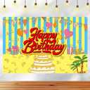 Happy Birthday Backdrop, Colorful Cartoon Banner Backdrop Cake Balloon Gifts Banner Photography Background Theme Party Supplies for Birthday Decorations