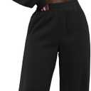 LovelyWholesale Sweatsuits Women 2 Piece Outfit Cropped Zip Up Hoodie and Sweatpants Sets (Medium, Black)