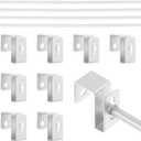 4 Set 12 Pcs Silver Metal Hanging File Bracket Clips 8 Hanging Rail Clip 4 File Cabinet Rails Fits 1/2 Drawer Side Document Folder Frame Document Hangers for Cabinets Storage