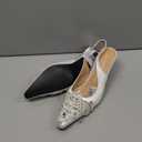 SIMPLY COUTURE Women's Low Heel Closed Toe Slingback Pumps Bowknot Comfortable Dress Shoes (10)