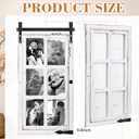 Sintuff 2 Sets Picture Frame Collage Fit 4x6 Photo Multi 6 Opening White Wooden Barn Door Window Farmhouse Picture Frame Collage for Living Room Bedroom Wall Decor