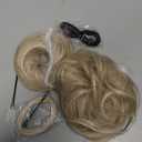 CJL HAIR 2PCs Small Cute Messy Bun Hair Piece for Thin Hair Women Mini Synthetic Curly Bun Scrunchies Updo Hairpieces Cream Blonde