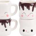 Marshmallow Mugs Set of 4 with Handle Marshmallow Cups Cute Mugs for Kids Hot Chocolate Cocoa Mug Gifts for Kids Women Christmas Mother's Day Set 6OZ