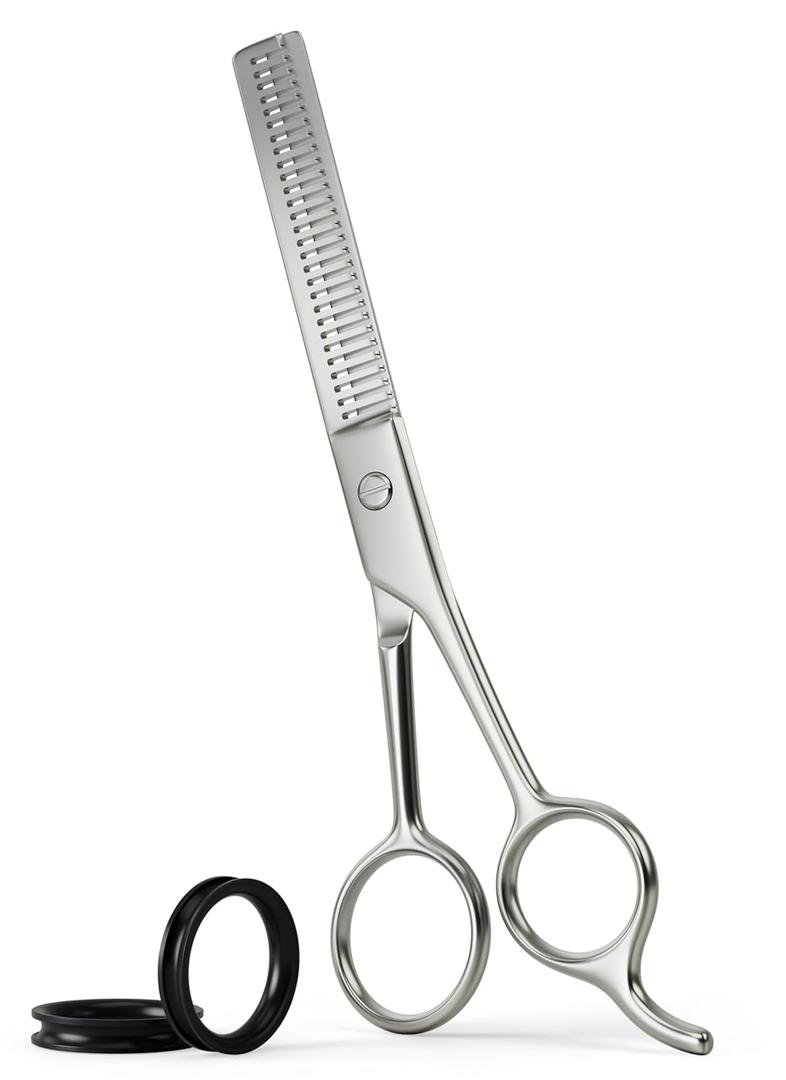 Suvorna Thinning Shears for Hair Cutting - 28 Teeth Razor Sharp Edge Hair Thinning Scissors for Blending and Layering - 6.5" Stainless Steel Texturizing Shears for Men and Women