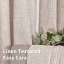 BGment Linen Curtains 48 Inch Length 2 Panels, Rod Pocket and Back Tab Light Filtering Textured Window Drapes for Bedroom Living Room Bathroom, Natural,42 Inch Wide Each Panel