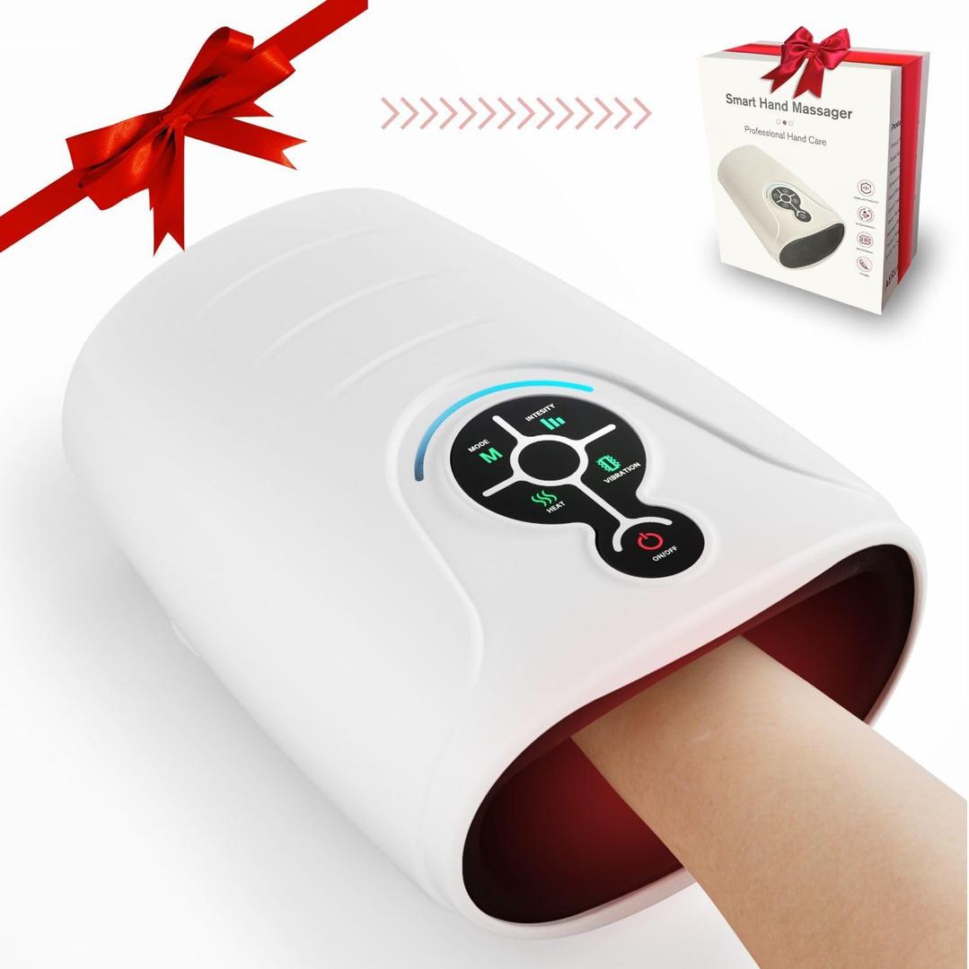 AERLANG Birthday Gifts for Women Husband Gifts Hand Massager Hand Massage Machine with Heat and Compression Electric Hand Massager for Arthritis and Carpal Tunnel Cordless Massagers, Gift for Men mom